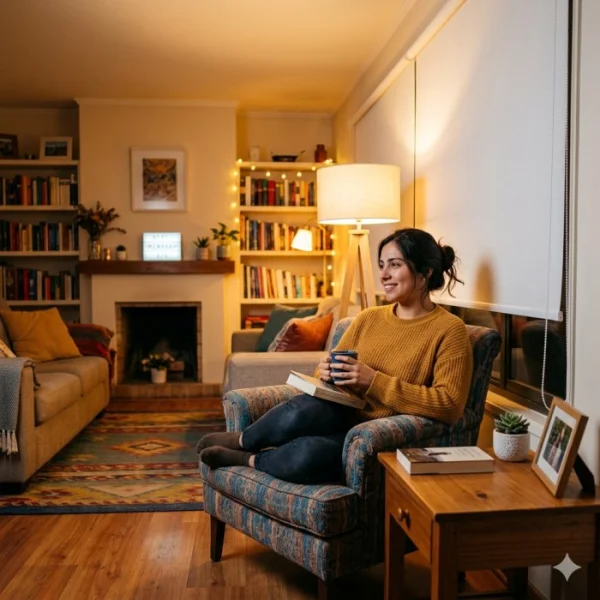 Instalación de cortinas roller a medida en un ventanal moderno de una casa en Puerto Montt - Imagen 3