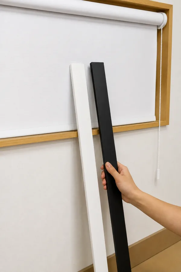 Zócalos laterales en cortinas roller a medida para mayor aislamiento de luz - Cortinas Prieto Roller